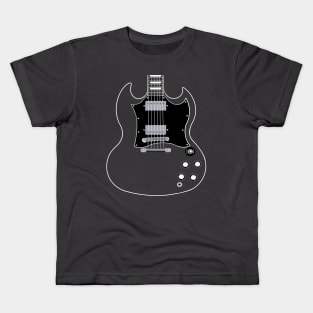 Air guitar vintage style rockstar School of Rock Gibson SG standard Angus Among Us Kids T-Shirt